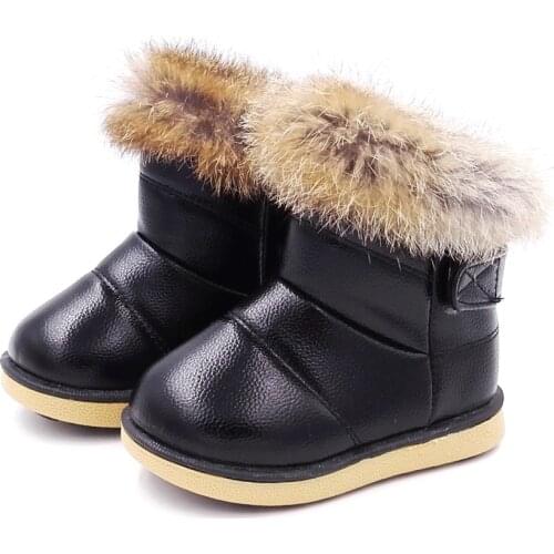 COZULMA Baby Kids Winter Boots Girls Boys Snow Boots Warm Plush Rabbit Fur Children Winter Boots for Baby Girls Baby Boys Shoes