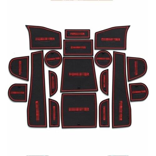 For Subaru Forester 2016 Non-slip Interior Door Cup Holder Rubber Mats Red Line