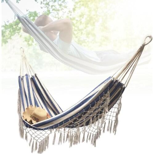 Double Hammock Hanging Chair Garden Street Swing Macrame Hammock Suspended Swing For Children With Carry Bag Indoor Outdoor Gift