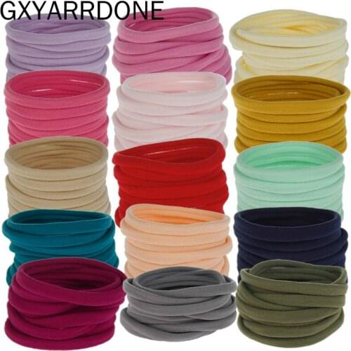 10pcs/set Baby Girl Boy Spandex Nylon Headband For Children Skinny Very Stretchy Non-Marking Headwear Nylon Elastic Head Band
