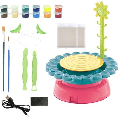 Electric Pottery Wheel Art Craft Kit Arts And Crafts Kids Toys Pottery Forming Machine Craft Paint Palette Set Educational Toy
