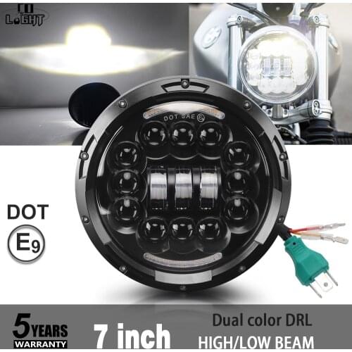 CO LIGHT Motorcycle 7 inch LED Headlight 180W DRL Hi Low Beam Headlamp Angel Eye E9 Turn Signal Light for Jeep Offroad 4x4 Lada