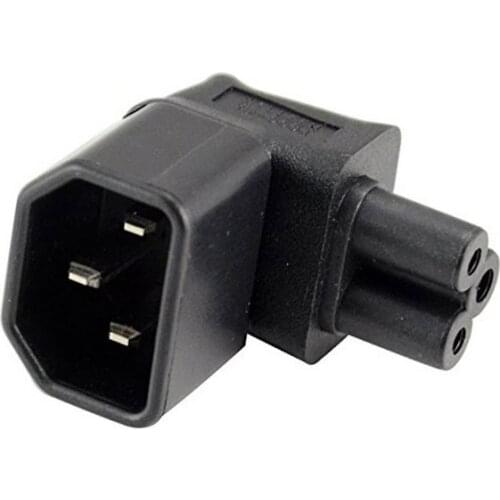IEC 90 Degree Adapter 3 Poles Male C14 to C5 Up Direction Angled Extension Power Adapter
