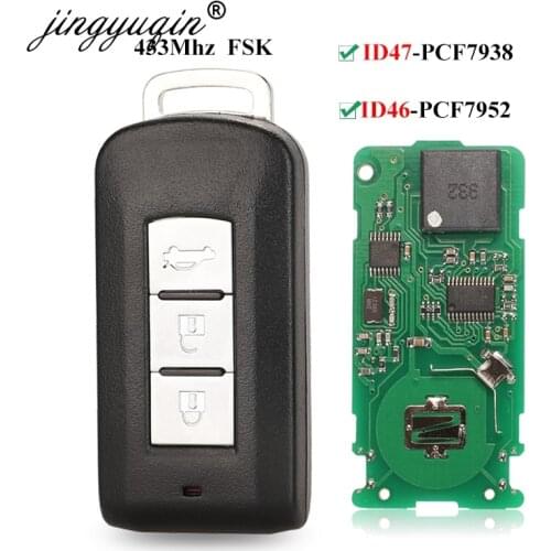 Jingyuqin 3 Buttons Smart Remote key Fob FSK 433MHz ID46 ID47 Chip For Mitsubishi Lancer Outlander ASX Eclipse Cross 7952 7938