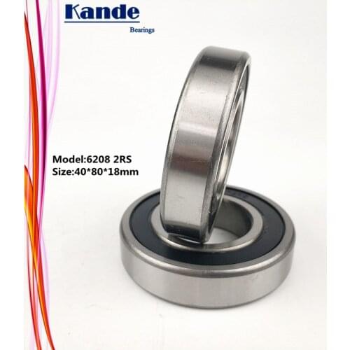 Kande 6208RS 1PC ABEC-5 6208 2RS Single Row Deep Groove Ball Bearing 40x80x18 mm High Quality 6208RZ
