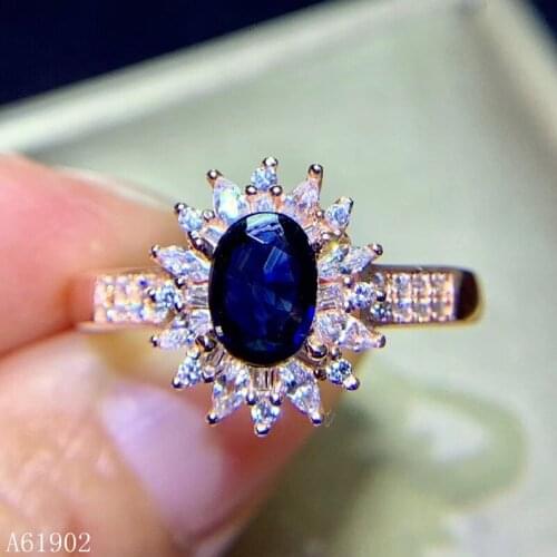KJJEAXCMY boutique jewelryar 925 Silver-inlaid Natural Sapphire Luxury Ring Support Inspection 2