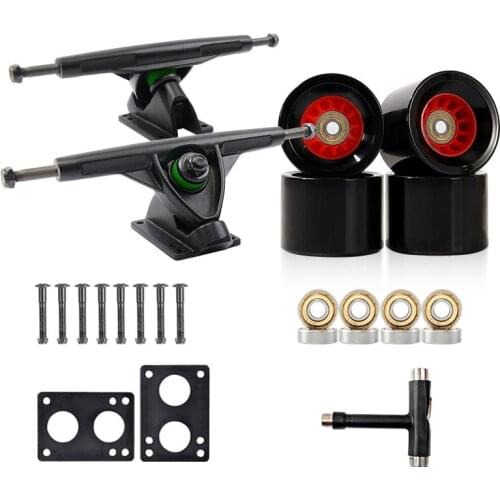 70mm Skateboard wheel long board fish plate brush Street trucks shock absorption four wheel double tilt skateboard bridge 7inch