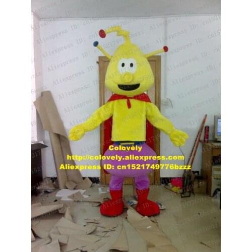 Handsome Yellow Ant Pismire Formicidae Insect Worm Bug Mascot Costume With Short Thin Horns Big Whtie Eyes Smile No.8310 FS