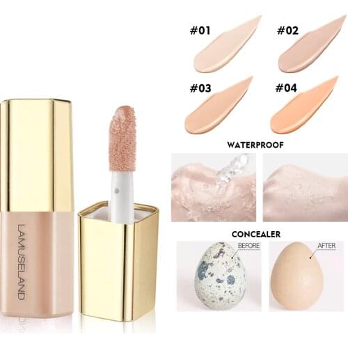 LAMUSELAND Face Concealer & Base 4 Colors Full Coverage Suit for All Skin Facial Eye Makeup Liquid LA2006
