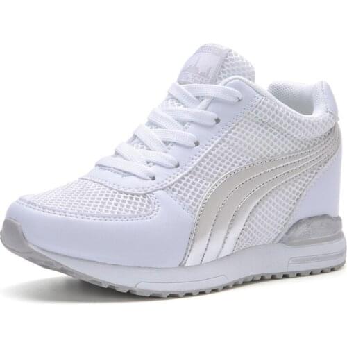 Lzzf Fashion Breathable Wedges Platform High Heels Shoes Woman White Sneakers Shoes Women Increase Casual Modis Zapatillas Mujer