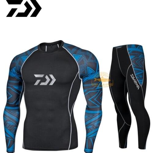 New Men Autumn Sports Fitness Training Clothes Daiwa Fishing Quick-drying Tights Outdoor Sea Fishing Breathable Clothing