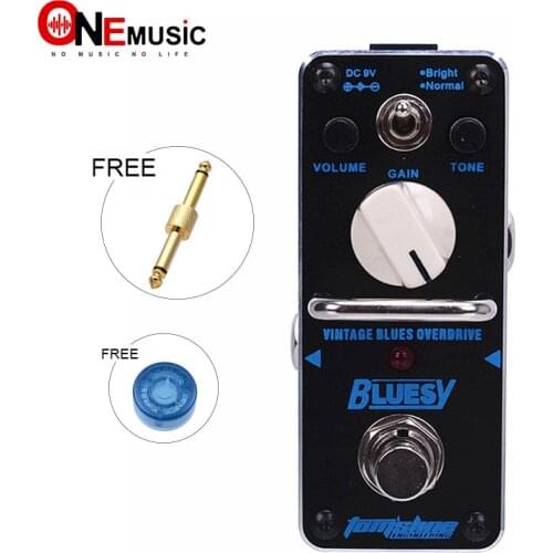 New AROMA ABY-3 BLUESY Vintage Overdrive for Blues Mini Analogue Effect True Bypass+Free Connector