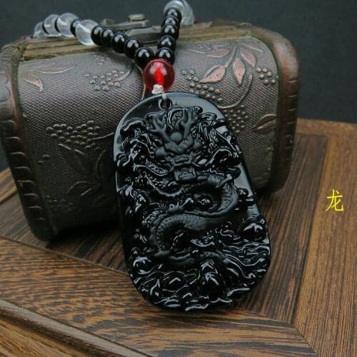 Happy Buddha Black Glass Amulet Pendant Tibetan Buddhism Necklace