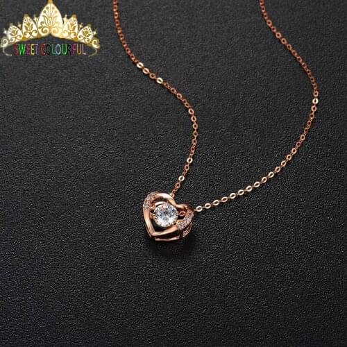 Heart-shaped 18k rose gold necklace AU750