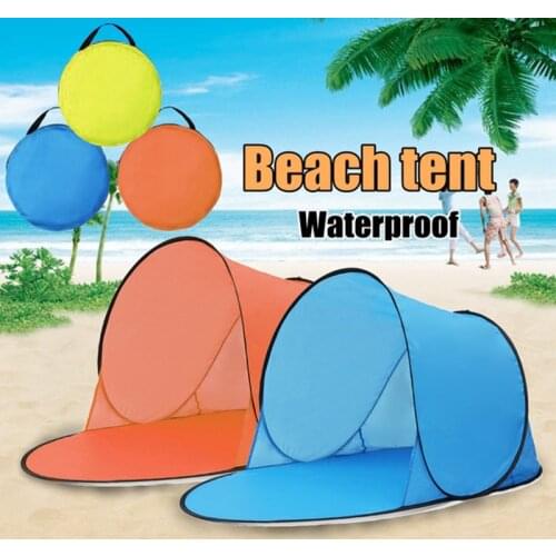 Portable Beach Tent 2-3 Person UV Protection Pop Up Beach Mat Folding Automatic Camping Tent