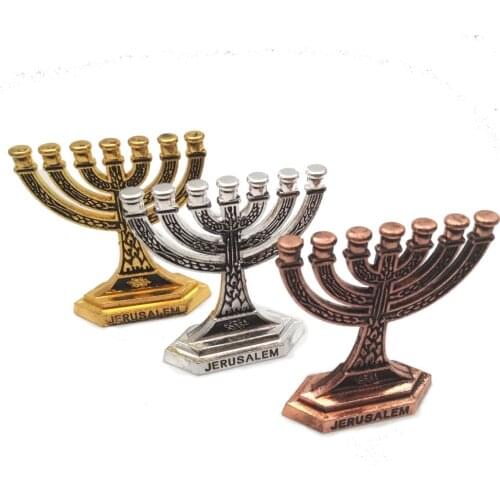 Israel Judea Jew Creative home furnishing alloy 7 Branches Candlestick jewish judaism crafts Menorah candle holder