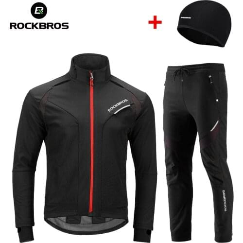 ROCKBROS Winter Cycling Suit Thermal Warm Bike Jackets Pants Sets Women Men Rainproof Windproof Outdoor Bicycle Sports Set
