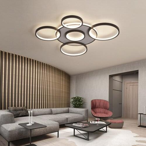 Modern Nordic LED Ceiling Light Livingroom Bedroom Study Room Dimmable Ceiling Lamp Creative Circle Designer Lighting Fixture