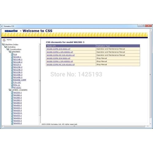 Komatsu CSS Construction Wheel Loaders Medium Size Shop Manuals