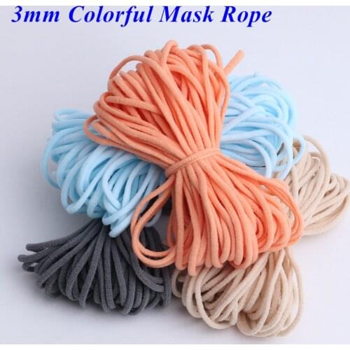 3mm Round Elastic Band Mask Rope Rubber Band For Masks Garment Elastic Tape Mask Ear Hanging Cord String DIY Sewing Accessories