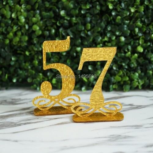 Gold glitter Table Numbers, Wedding Table Decor, Acrylic, Table Numbers for Events, Freestanding Table Numbers Go