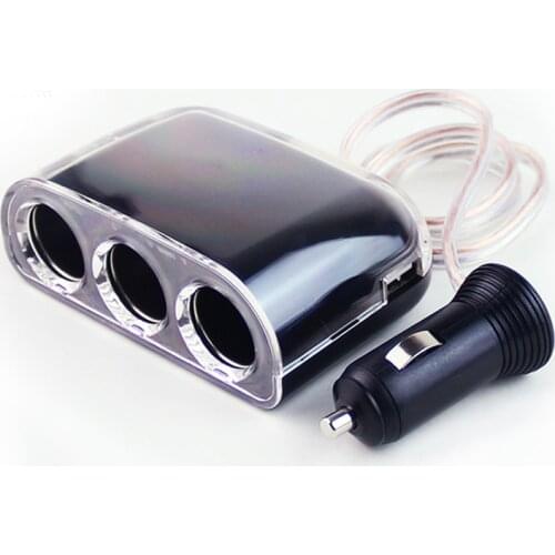 12V-24V Universal Car charger Sockets Splitter Cigarette Lighter Socket 3 socket Power Adapter 70W for iPhone iPad DVR GPS