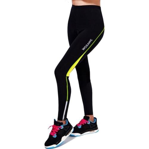 WOSAWE Cycling Pants Bicycle Tights Sportswear Women Bike Riding Cycling Clothing Padded Tight Pants Trousers