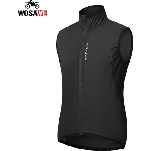 WOSAWE Men Motorcycle Sleeveless Wind Vest Breathable Keep Dry Racing Motocross Downhill MTB Bicycle Bike Cycling Vest Gilet
