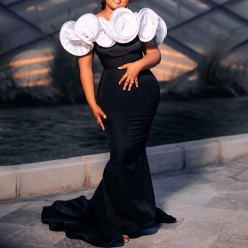 2021 Europe America Autumn New Womens Dress Fashion High Waist Temperament Ruffle One Shoulder Elegant Evening Dress