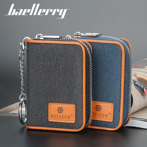 2021 new style baellerry canvas mens short organ wallet card bag anti-theft wallet fresh anti-theft brush ID bag clutch bag