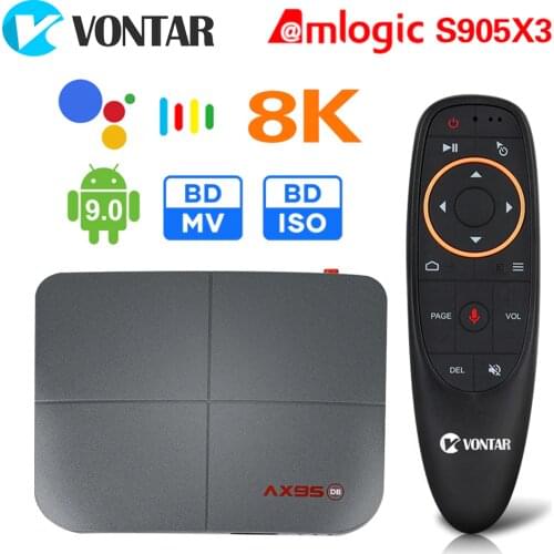2021 VONTAR AX95 4GB 128GB Smart TV Box Android 9 Amlogic S905X3 4K 8K Support Dolby BD MV BD Wifi Youtube TVBOX Set top box