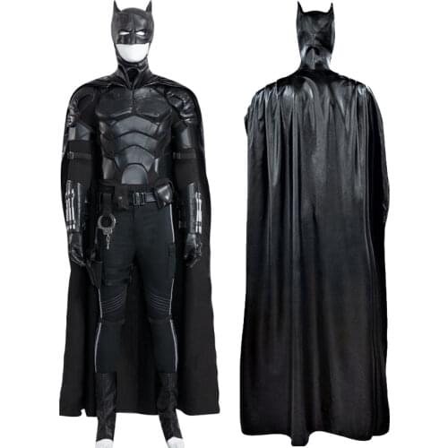 2021 High quality Halloween Bat Superhero Bruce Cosplay Outfit Robert Costume Custom Made Pattinson Armor Suit Boots Props