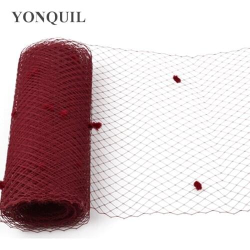 25CM Wine Red Or Multiple Color Dot Birdcage Veil Bridal Netting Hair Accessory Millinery Veilling DIY Fascinator Base Headpiece