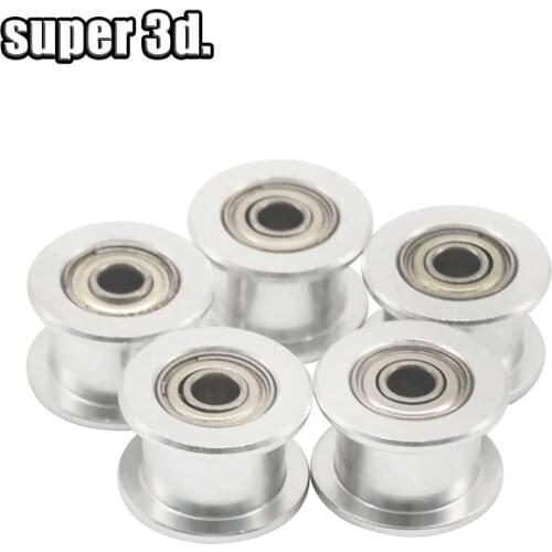 5pcs GT2 Idler Timing Pulley Bore 3&5mm OD 13/16/18mm use for Width 6&10mm belt without tooth for 3D Printer CNC machine