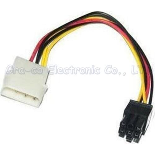 5pcs/lot Big 4pin to 6pin graphics card power adapter cable