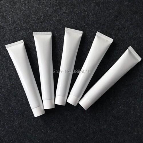 50g/50ml White Plastic Squeezable Empty Toothpaste Refillable Soft Tube, DIY Cosmetic Dentifrice Storage Hose Soft tube F1062