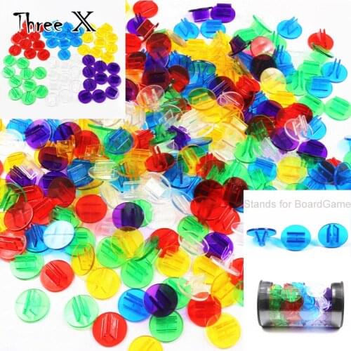 50pcs/Tube Translucent Plastic Game Card Stands,Rainbow Color,Purple,Blue,Green,Yellow,Red ,Perfect for 2mm Boardgame Cards