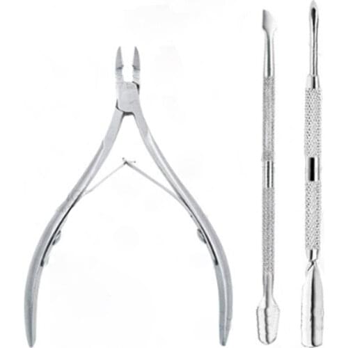 Cuticle Trimmer Nipper Nails Trimmers 3 PC/Set Stainless Steel Scissors Double-headed Tool Durable Exquisite Nail Trimming Set