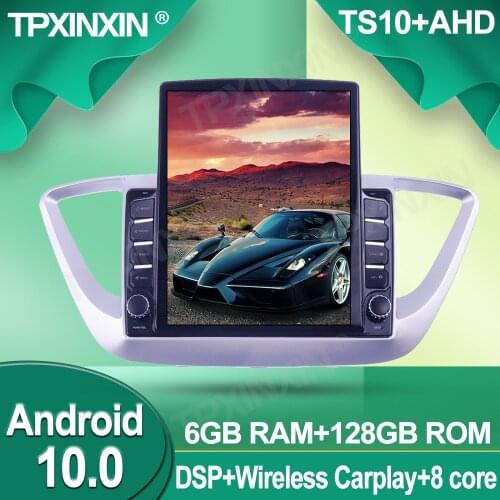 Tesla Car Radio For Hyundai Solaris 2016-2018 Android GPS Car Multimedia Player Headunit Audio Radio Navigtion Wireless Carplay