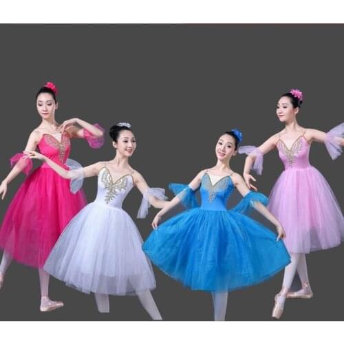 Ballet skirt adult girls and children ballet practice clothes suspenders dance net gauze skirt little swan tutu performance cost