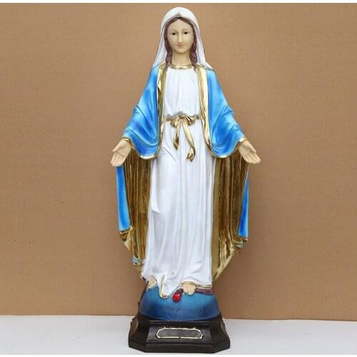 LARGE VIRGIN MARY STATUE CHRISTIAN CATHOLIC STEREO DECORATION ELEGANT VIRGIN MARY RESIN CRAFTS HOME DECORATION HEIGHT 30 CM