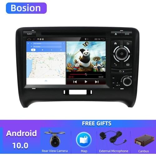 Bosion 2 DIN Car DVD GPS Android 10.0 For Audi TT MK2 8J 2006 2007 2008 2009 2010 2011 2012 multimedia player radio Navi MIC