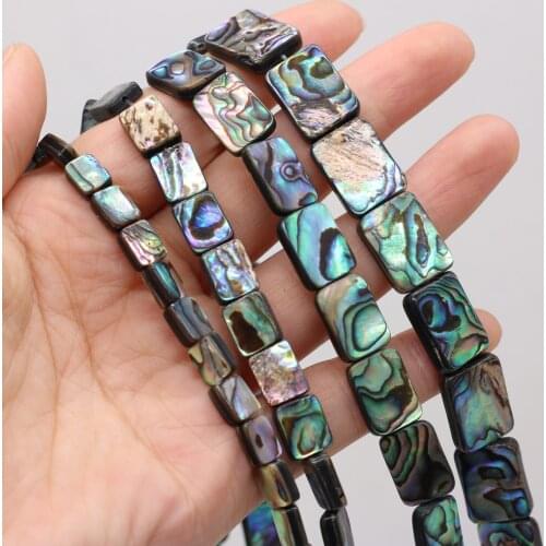 2 PCS Rectangle of Natural Abalone Shell Beads for DIY Jewelry Making Necklace Bracelet Accessories Gift