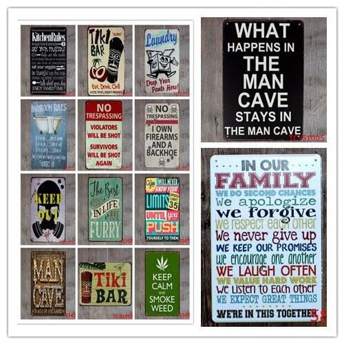 Home Decoration Metal Tin Signs Romantic English Poetry Hotel Coffee Shop Ktv Decorative Iron Plates Wall Arts Pictures New