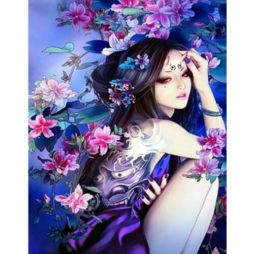 Diy diamond painting arts and crafts girl picture cross stitch cartoon painting rhinestones diamond embroidery Home decoration