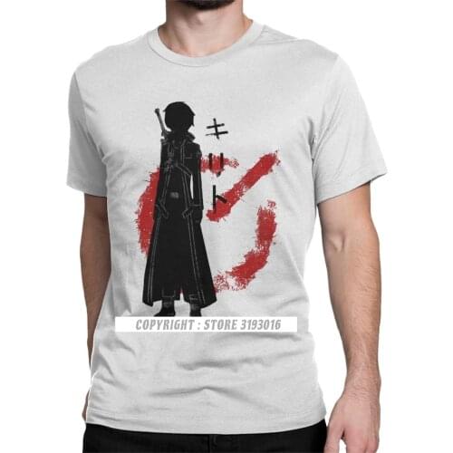 Master Swordsman Kirito Sword Art Online T-Shirt Men Kirito Anime Manga Yuuki Game Sao Cotton Tee Shirt Camisa T Shirt