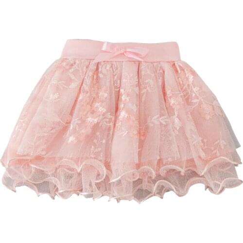 Gauze puff skirt Spring Fall Summer Clothing Children Girl Cute Baby Kid Floral Tutu Skirts Flower Princess Pink skirt
