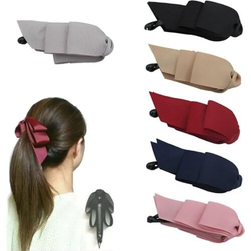 Ponytail Headdress Three Layer Bow Banana Clip Multicolor Ribbon Hair Clip Vertical Fabric Clip Makeup Hair Accessories