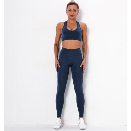 Custom High Waisted Fitness Leggings And Sports Bra Sets Sexy Pants Women Yoga Gym Wholesale