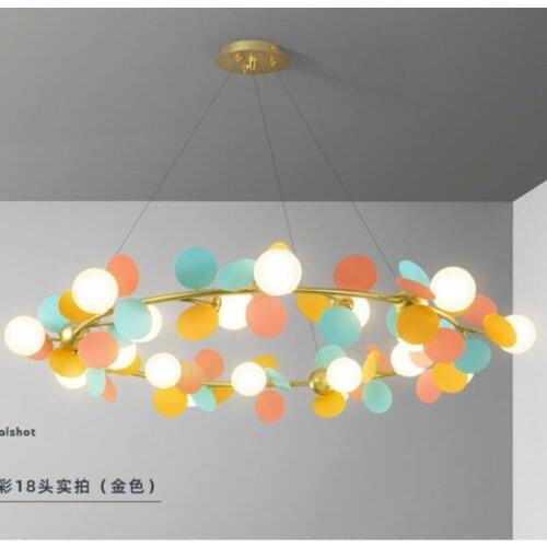 Nordic style creative atmosphere wreath living room led chandelier art multicolor diningroom master bedroom bar hanging lamps